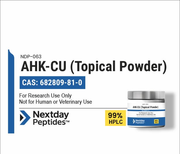 AHK-CU (Topical Powder) — Nextday Peptides AHK-CU (Topical Powder) research peptide — ≥99% HPLC purity — Nextday Peptides, research use only