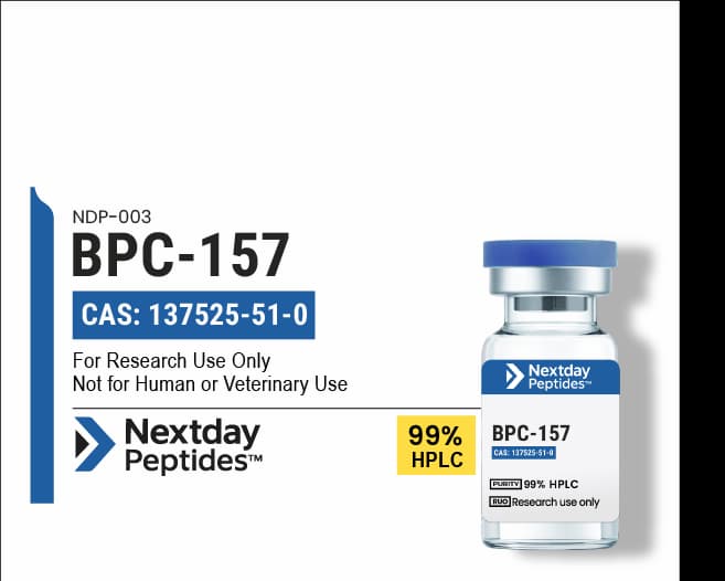 BPC-157 — Nextday Peptides BPC-157 research peptide — ≥99% HPLC purity — Nextday Peptides, research use only