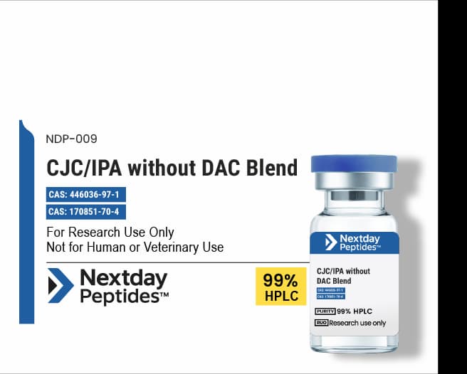 CJC/IPA without DAC Blend — Nextday Peptides CJC/IPA without DAC Blend research peptide — ≥99% HPLC purity — Nextday Peptides, research use only