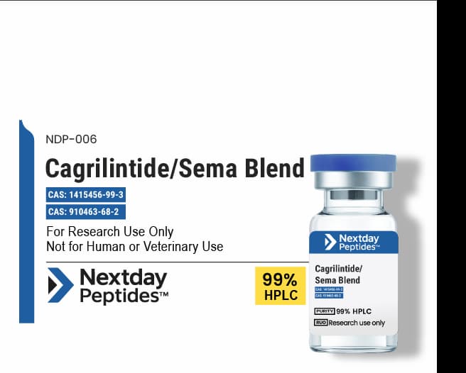 Semaglutide (GLP1 Sema) — Nextday Peptides Semaglutide (GLP1 Sema) research peptide vial — ≥99% HPLC purity — Nextday Peptides, research use only