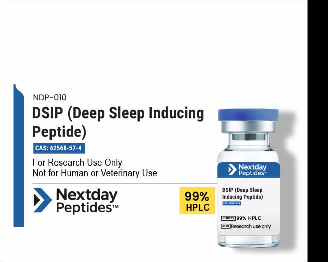 DSIP (Delta Sleep Inducing Peptide) — Nextday Peptides DSIP (Delta Sleep Inducing Peptide) research peptide — ≥99% HPLC purity — Nextday Peptides, research use only